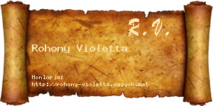 Rohony Violetta névjegykártya